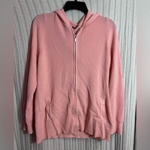 Cyrus Peach Hooded Sweater Jacket